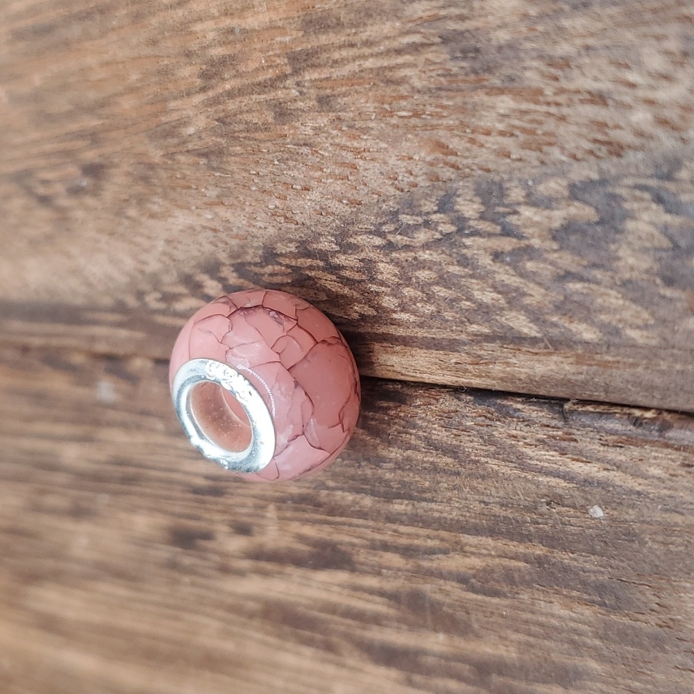 Cracked pink romance charm sterling‎ silver 925